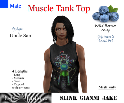 Second Life Marketplace - HellHole Uncle Sam Muscle Tank